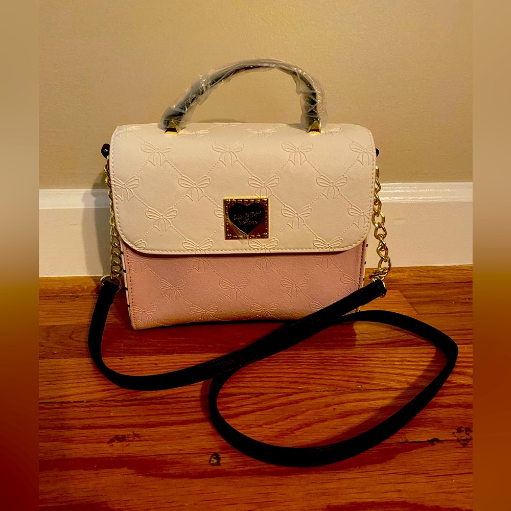 Betsey Johnson  Pink & White Crossbody